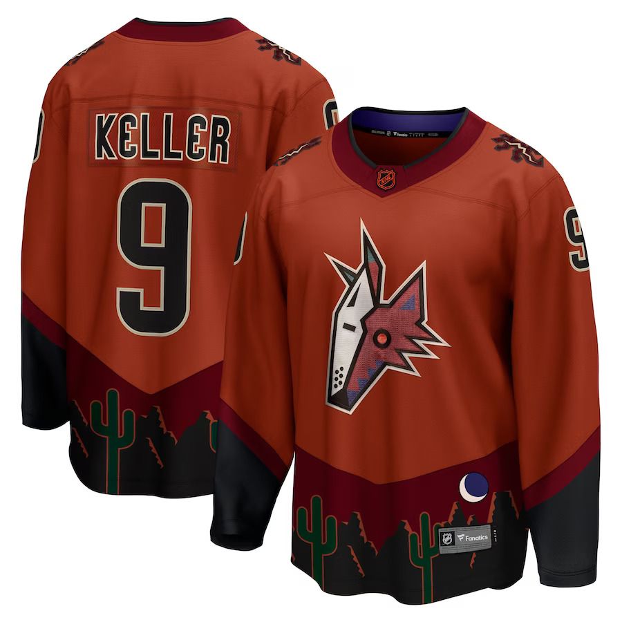 Men Arizona Coyotes 9 Clayton Keller Fanatics Branded Burnt Orange Special Edition Breakaway Player NHL Jersey